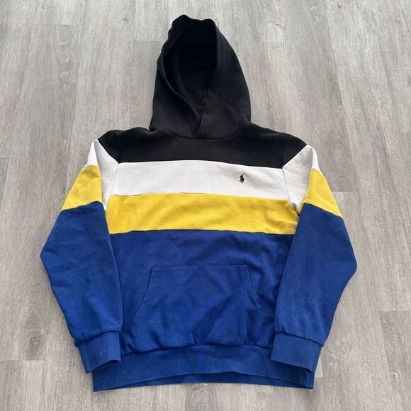 Polo Ralph Lauren Striped Multicolor Pullover Hoodie Youth XL Adult Small - Picture 1 of 5